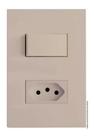 Conjunto 1 tecla simples e 1 tomada 20a 4x2 recta satin areia blux 122211