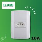 Conjunto 1 tomada 10A slim 250v horizontal