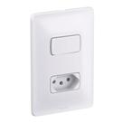 Conjunto 1 Tomada 20A + 1 Interruptor Paralelo Branco Zeffia Legrand 20 Amperes