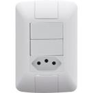 Conjunto 1 tomada 2p+t 20a + 2 interruptor simples tramontina aria com placa