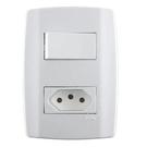 Conjunto 1 Tomada 3p 20a + 1 Interruptor Simples Ilumi 80201 Conjunto 1 Tomada 3p 20a + 1 Interruptor Simples Ilumi 80201
