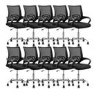 Conjunto 10 Cadeiras Diretor Office Santiago Preta