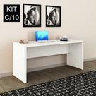 Conjunto 10 Escrivaninhas Me4109 163cm Branco