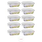 Conjunto 10 Pote 1040ml Hermético Vidro Marmita Com 4 Travas Conjunto 10 Pote 1040ml Hermético Vidro Marmita Com 4 Travas