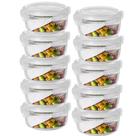 Conjunto 10 Potes 400ml Vidro Hermético Mantimentos Marmita