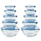 Conjunto 10 Potes Tigela Vidro Tampa Azul Class Home Conjunto 10 Potes Tigela Vidro Tampa Azul Class Home