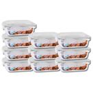 Conjunto 10 Potes Vidro Hermético Mantimentos Marmita 370ml