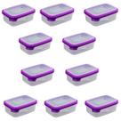 Conjunto 10 Potinhos Transparente Marmita Com Tampa 500ml R