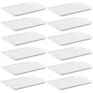 Conjunto 12 Bandejas Para Servir 34,5x23,5cm Plástico Branca Coza Uno Horeca