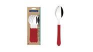 Conjunto 12 Colheres Leme Vermelho Tramontina Aço Inox Conjunto 12 Colheres Leme Vermelho Tramontina Aço Inox