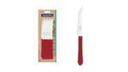 Conjunto 12 Facas Leme Vermelho Tramontina Aço Inox Conjunto 12 Facas Leme Vermelho Tramontina Aço Inox