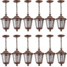 Conjunto 12 Luminárias de Teto Pendentes Vintage Marrom 58cm Decoração Recepção Sala Varanda Conjunto 12 Luminárias de Teto Pendentes Vintage Marrom 58cm Decoração Recepção Sala Varanda
