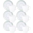 Conjunto 12 Peças Xícaras e Pires de Chá em Porcelana 200ml Tramontina Lineare Mesa Posta Café