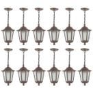 Conjunto 12 Pendentes de Teto Marrom Bivolt Luminárias Coloniais Externa Interna Dital Conjunto 12 Pendentes de Teto Marrom Bivolt Luminárias Coloniais Externa Interna Dital