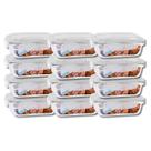 Conjunto 12 Pote Vidro Hermético Marmita Tampa 4 travas 370ml