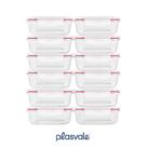Conjunto 12 Potes 370ml Vidro Hermético 4 Travas Marmita