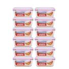 Conjunto 12 Potes 640ml Vidro Hermético 4 Travas - Plasvale