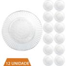 Conjunto 12 Prato Transparente Redondos Raso 23cm Primavera