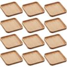 Conjunto 12 Pratos de Bambu Squaze Lyor 17x17cm Bandejas para Servir Bares Casa de Eventos
