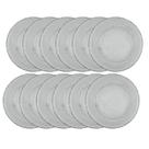 Conjunto 12 Pratos Fundo Vidro Transparente Forjado