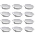 Conjunto 12 Travessas Melamina Branca com Alça Oval 31,5x18c