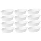Conjunto 12 Travessas Servir 550ml Branca Saladeira Plástico Coza Uno Cozinha Restaurante Buffet