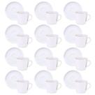 Conjunto 12 Xícaras com Pires Porcelana 185ml Tramontina Leonora Café Chá Mesa Posta