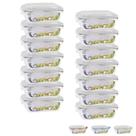 Conjunto 14 Potes com 370ml Vidro Hermético Marmita Fitness