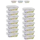 Conjunto 14 potes Vidro Hermético Marmita Fit 4 Travas 370ml