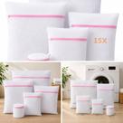 Conjunto 15 Sacos com Ziper para Lavar Roupas Íntima Proteção Peças Delicadas Calcinha Meia Sutiãs Lingeries Bordados Tecidos Delicados Conjunto 15 Sacos com Ziper para Lavar Roupas Íntima Proteção Peças Delicadas Calcinha Meia Sutiãs Lingeries Bordados Tecidos Delicados