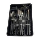 Conjunto 17 Peças Faqueiro com Porta Talher - Preta Conjunto 17 Peças Faqueiro com Porta Talher - Preta