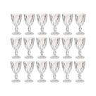 Conjunto 18 Taça de vidro Bico de Jaca Diamante Transparente