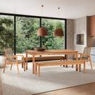 Conjunto 2 Bancos 2 Cadeiras 1 Mesa 180cm - Varanda Coberta/área Gourmet Traço