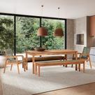 Conjunto 2 Bancos 2 Cadeiras 1 Mesa 180cm - Varanda Coberta/área Gourmet Traço