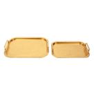 Conjunto 2 Bandejas Decorativas em Metal Dourado ZQ0065 BTC