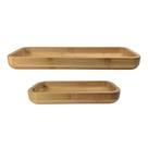Conjunto 2 Bandejas Diferentes 24cm & 34cm Funda Bambu Bege