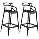 Conjunto 2 Banqueta Allegra Alta Master Preta Polipropileno