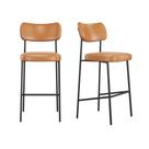 Conjunto 2 Banquetas Alta Stela para Cozinha material sintético Whisky - Belliv Decor