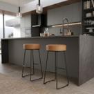 Conjunto 2 Banquetas Altas Aço Industrial Nice Caramelo e Preto Yescasa Conjunto 2 Banquetas Altas Aço Industrial Nice Caramelo e Preto Yescasa