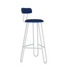 Conjunto 2 Banquetas Altas com Encosto Ginger Estrutura Preta