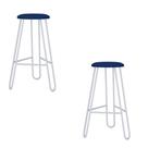 Conjunto 2 Banquetas Altas Ginger com Estrutura Branca