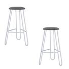 Conjunto 2 Banquetas Altas Ginger com Estrutura Branca