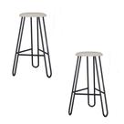 Conjunto 2 Banquetas Altas Ginger com Estrutura Preta