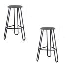 Conjunto 2 Banquetas Altas Ginger com Estrutura Preta