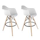 Conjunto 2 Banquetas Eames Com Braço Branca