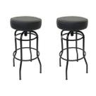 Conjunto 2 Banquetas Giratória Bar para Bancada Média Altura 65cm cor Preto Assento Preto