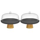 Conjunto 2 Boleiras Porta Bolos Tortas 25cm com Tampa e Pé Conjunto 2 Boleiras Porta Bolos Tortas 25cm com Tampa e Pé