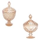 Conjunto 2 Bombinieres Cristal Diamond Âmbar 23 e 28 cm-Lyor Conjunto 2 Bombinieres Cristal Diamond Âmbar 23 e 28 cm-Lyor
