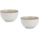 Conjunto 2 Bowls de Cerâmica 7,5cm Denny Coleção Wellmix Cor:Branco