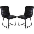 Conjunto 2 Cadeiras Cristal Couro Preto Metal Preto - C&M Decor Conjunto 2 Cadeiras Cristal Couro Preto Metal Preto - C&M Decor